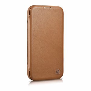 Чехол iCarer CE Premium Leather Folio для iPhone 14 Pro магнитный с откидной крышкой MagSafe коричневый