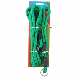 Dog leash, 150 cm, with 45 cm collar, Green