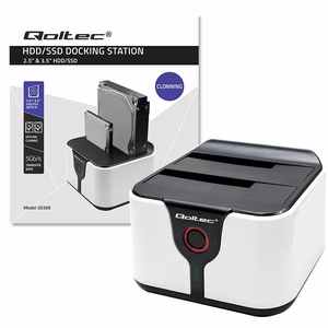 Qoltec 50309 HDD/SSD 2.5" 3.5" Dokkimisjaam SATA III USB 3.0 5Gb/s Kloonimine