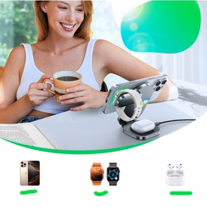 Juhtmevaba laadija Joyroom JR-W17 3in1 must 15W Qi2 (iPhone / Apple Watch / Airpods)