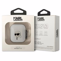 Karl Lagerfeld KLA2HNIKTCT AirPods 1/2 cover läbipaistev Karl`s Head