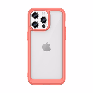 Reinforced ümbris with a flexible frame jaoks iPhone 15 Pro Max Outer Space - punane