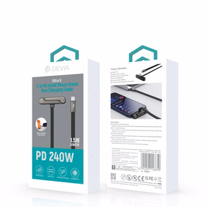 USB-C–USB-C kaabel Devia Ultra6 koos alusega, 1,5 m, 240 W