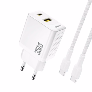 Dudao A27MaxCEU PD QC 35W USB-A USB-C seinalaadija USB-C kaabliga - valge