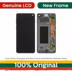 LCD ekraan ühilduv Samsung G973 S10 raamiga / Prism Green / (Uuendatud: Telemax)