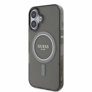 Guess IML Glitter Circle MagSafe ümbris jaoks iPhone 16 - must