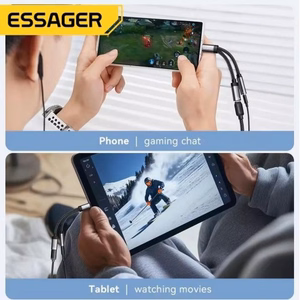 Adapter Essager Dual String2 must (In: Male Type-C / Out: Female 2xType-C)
