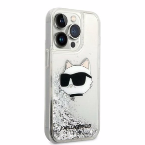 Karl Lagerfeld KLHCP14XLNHCS iPhone 14 Pro Max 6.7" hõbedane/hõbedane hardcase Glitter Choupette Head
