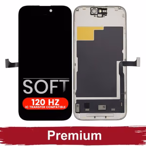 LCD ekraan ühilduv iPhone 15 Pro must (SOFT OLED / Stabiilne 120Hz / Premium)