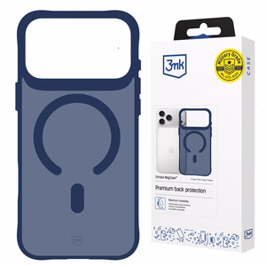 Чехол 3mk Smoke MagCase для iPhone 17 Pro — синий полупрозрачный
