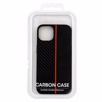 Tel Protect CARBON Ümbris jaoks Xiaomi Redmi Note 10 5G Must with punane stripe
