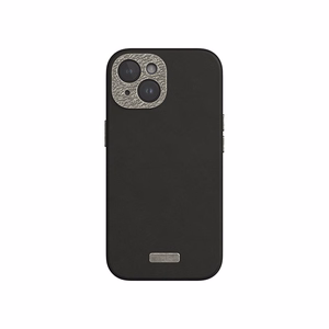 Moshi Napa MagSafe kvaliteetsest vegannahast ümbris seadmele iPhone 15, Midnight Black värvitoonis