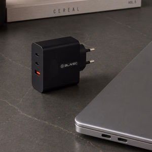 Blavec сетевое зарядное устройство BC-11 GaN - USB + 2xType C - QC PD 65W 3A с кабелем Type C на Type C (TCBC11G-U2CB653A) черное