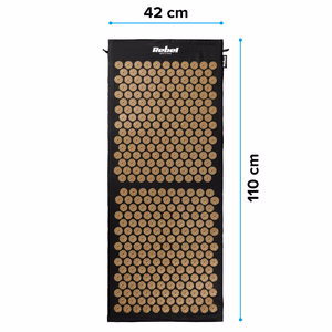 REBEL ACTIVE ECO XL akupressuurimatt padjaga, 110 x 42 cm, kuldsed ogad