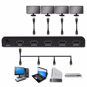 Qoltec 51799 aktiivne HDMI jagur 4 x HDMI 4K x 2K | 6Gb/s | 60Hz