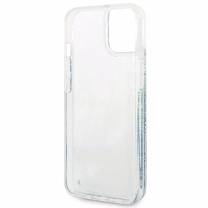 GUESS ümbris jaoks IPHONE 13 / 14 / 15 GUHCP14SLFLSN (Flower Liquid Glitter) roheline