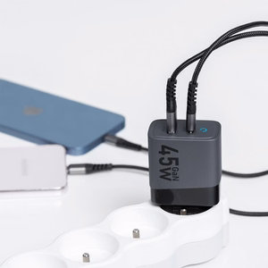 Phone laadija Forcell F-Energy GaN USB C + USB A QC4.0 PD 4A 45W VT-39 hall