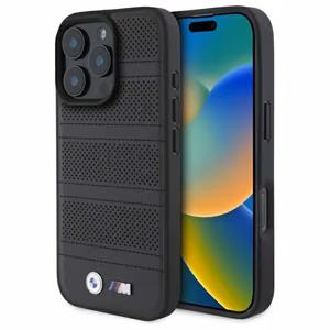 BMW M Perforated And Stitched Line MagSafe ümbris jaoks iPhone 16 Pro Max - must