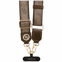 GUESS universal strap GUUCNP4DGMW (4G PU Strap Tether Patch Strass Metal Logo) brown