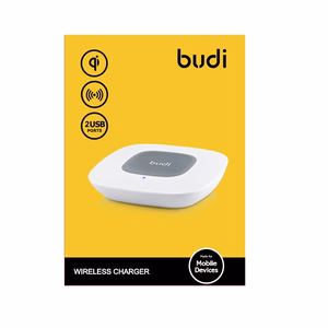 Budi BDG3A2000W Qi-sertifikaadiga juhtmevaba laadimisalus, valge ja hall