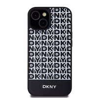 DKNY Leather Printed Pattern Metal Logo MagSafe Ümbris jaoks iPhone 15/14/13 - Must