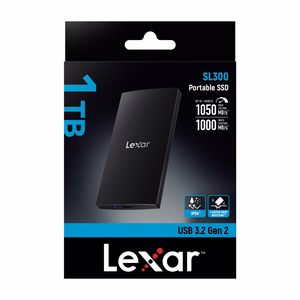 Väline SSD-ketas Lexar SL300 1TB USB-C Lugemine 1050 MB/s Kirjutamine 1000 MB/s
