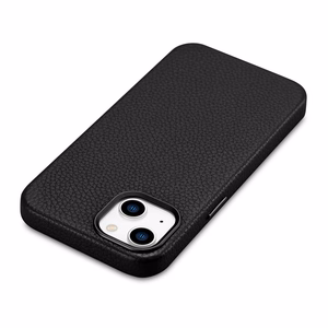 iCarer Litchi Premium nahkkott iPhone 14 Plus magnetiline nahkkott MagSafe must (WMI14220711-BK)