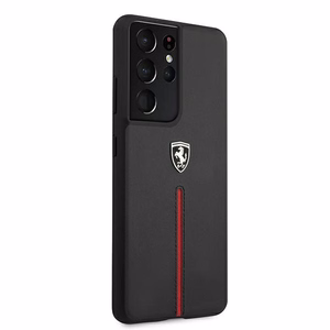 Ferrari FEOSIHCS21LBK S21 Ultra G998 must/must hardcase Off Track Leather Nylon Stripe