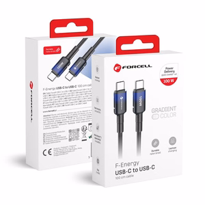 Cable USB C to USB C Forcell F-Energy QC4.0 PD 5A 100W Gradient 1 m C357 black