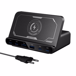 Blitzwolf BW-S27 160W, 2xUSB-A, 4xUSB-C, 15W wireless laadija (must)