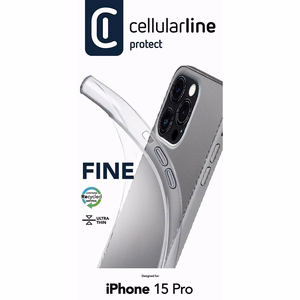 Cellularline Fine ümbris seadmele iPhone 15 Pro, läbipaistev