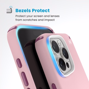 Speck Presidio2 Pro MagSafe'i ja ClickLocki toega ümbris iPhone 16 Pro Maxile, Wednesday Pink/Boysenberry Purple