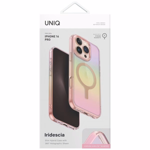 Uniq Iridescia Magclick Charging Ümbris jaoks iPhone 16 Pro - Roosa
