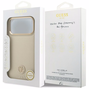 Guess Grained Strass Logo MagSafe ümbris jaoks iPhone 17 Pro Max - beige