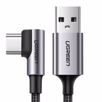 Ugreen US284 70255 USB-A (straight) / USB-C (angled) 3A kaabel jaoks 3m - hall