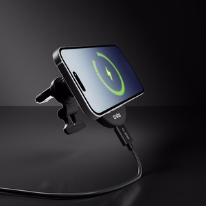 SBS Magnetic Holder with Qi2.2 25W Wireless Charger with Active Cooling - Black