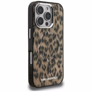 Karl Lagerfeld IML Leopard Pattern MagSafe Ümbris jaoks iPhone 16 Pro Max - Brown