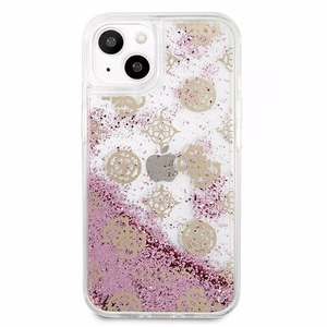 Guess GUHCP13SLGPEPI iPhone 13 mini 5.4" pink/pink hardcase Peony Liquid Glitter