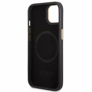 Guess GUHMP14MU4GPRK iPhone 14 Plus 6.7" чёрный/чёрный жёсткий чехол 4G Logo Plate MagSafe