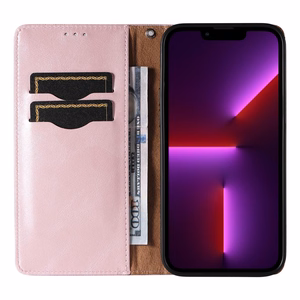 Magnet rihmaga ümbris iPhone 14 Plus Flip Wallet Mini Lanyard Stand roosa