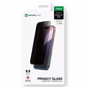 AmazingThing Titan Privaatsus Glass Privaatsus Karastatud klaas jaoks iPhone 16 Plus