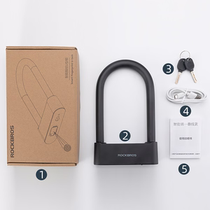 Rockbros 32210818001 SMART rattalukk sõrmejäljelugeja ja Bluetooth ühendusega - must