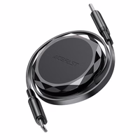 Acefast C13-03 USB-C - USB-C 60W Kaabel Retractable - must