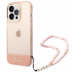Guess GUHCP14XHGCOHP iPhone 14 Pro Max 6.7" roosa/roosa hardcase Translucent Pearl Strap