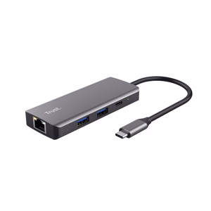 Trust Dalyx - 6-in-1 USB-C mitmepordine adapter, 1000 Mbit/s (hõbedane)