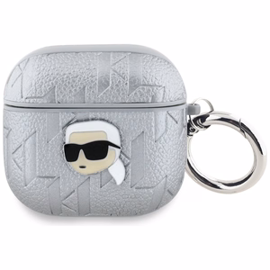 Karl Lagerfeld Monogram Karl Head ümbris jaoks AirPods 4 - hõbedane