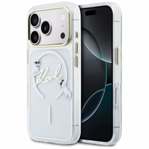 Karl Lagerfeld IML Choupettes Karl Script Logo MagSafe Ümbris for iPhone 17 Pro Max - Clear