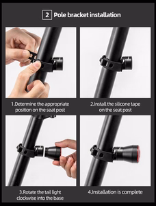 Rockbros Q5 tagumine jalgrattatuli Intelligent Stop System süsteemiga - must