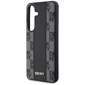 DKNY Leather Checkered Pattern MagSafe Ümbris jaoks Samsung Galaxy S25 Must
