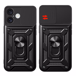 Hybrid Armor Camshield iPhone 16 Plus Armored Ümbris with Camera Cover and Stand - Must